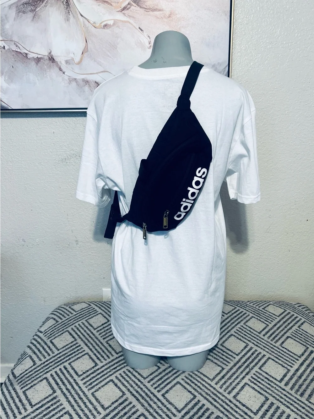 adidas Black Sling/Fanny Pack with White Logo